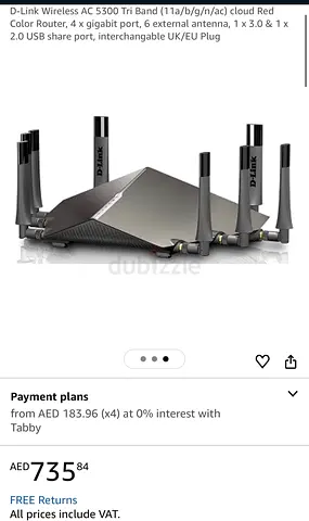 D-Link AC5300 Tri-Band Wireless Router (Excellent Working Condition)