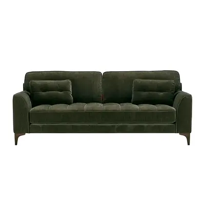 Lush green velvet 4 seater sofa