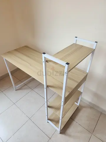 Study Table with attached shelving unit -excellent condition