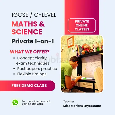 Live Online Classes for Math  Science for IGCSE and O/A Levels(8th–12th Grades)