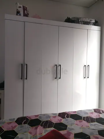 6 door classic wardrobe in white color