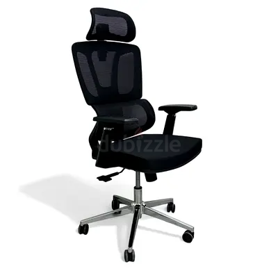 Ergonomic High-Back Mesh Office Chair with Headrest - Black