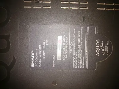Sharp AQUOS 65 LCD TV (model LC-48X1M) - rear label shown
