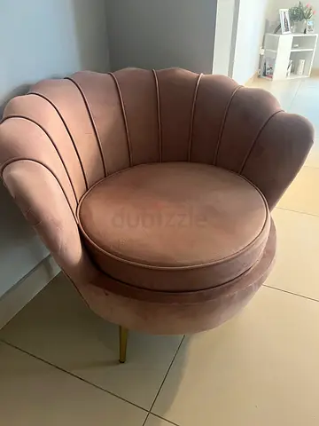 Blush Pink Velvet Accent Chair with Gold Legs X 2