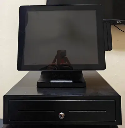 Used Point-of-Sale (POS) Touchscreen Terminal with Cash Drawer offer price one time payment 1 year w