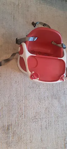 Portable Pink Baby Booster Seat / Travel High Chair with Straps