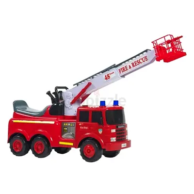 Red Fire  Rescue Ladder Truck Toy - Ride-On/Push Truck