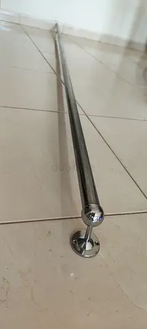 Chrome Curtain Rod / Wardrobe Rail - (Good Condition)   size CM 239 STAND