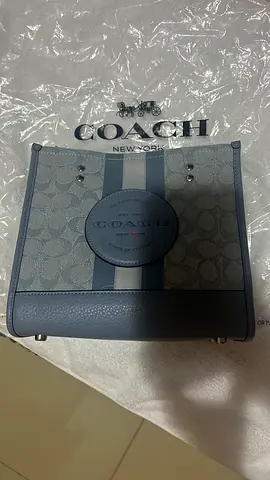 Coach Signature Canvas Shoulder Bag - Blue/Gray - with wallet - original