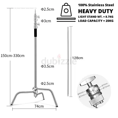 Steel Heavy Duty C Stand Photography Light Stand