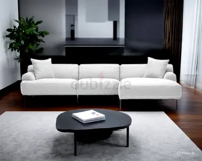 Amelia extra larger shaped sofa silver Amelia ottoman silver