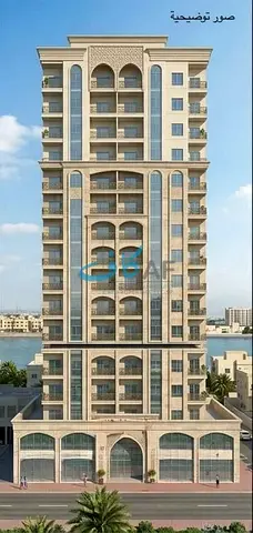 بناية استثمارية للبيع في الشارقة الخان | أرضي + باركن + 15 طابق | 120 شقة غرفة وصالة + محل | 40 مليون درهم