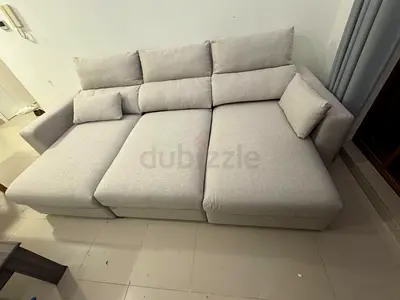 IKEA Esklstuna L Shape Sofa Bed Beige Excellent condition