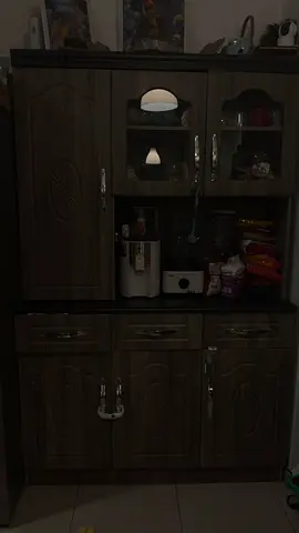 Dark wood kitchen cabinet / storage unit - good condition