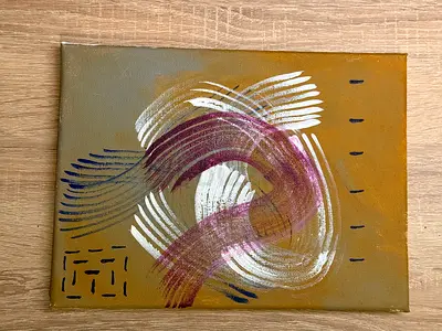 Time loop, 2023 — acrylic on canvas 20x15. Private collection, signed