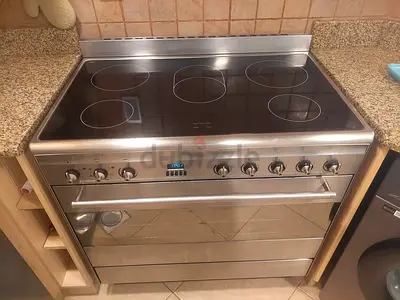 Smeg latest model full electric ceramic 5 hobs stove oven fan cooking range 90x60 Italian