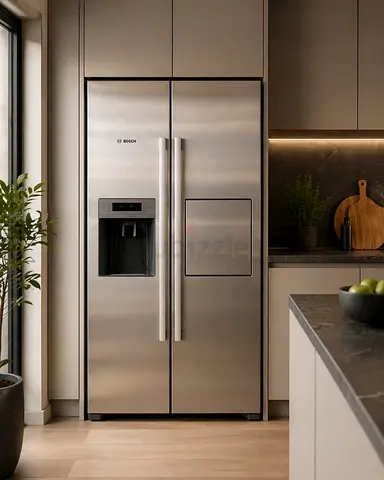 Bosch Stainless Steel Side-by-Side Refrigerator with Water Dispenser