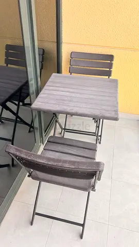Compact Outdoor Bistro Set - Foldable Table and 2 Chairs balcony set table and chair