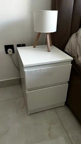 IKEA White 2-Drawer Nightstand / Bedside Table in Good Condition