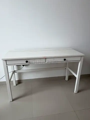 White two drawer desk table