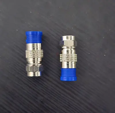 Pair of F-type Coaxial Cable Connectors (Compression/Female)