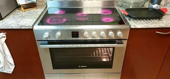 Bosch Series 8, 90X60 cm, 5 High Speed Ceramic Cooking Zones Electric Range Cooker, Stainless Steel