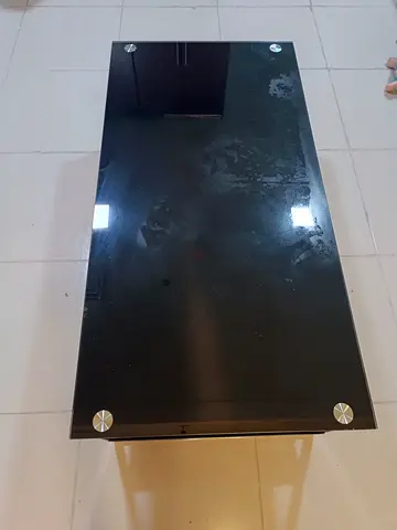 Classic black Glass Top Coffee Table - Rectangular, Modern