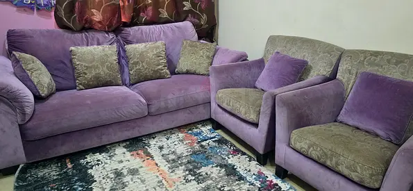 Purple ikea 5 seater sofa set
