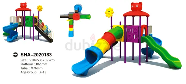 Megastar Teddy In The Garden Adventure Outdoor Playset: 3 Slides of Fun- 510*535*325cm
