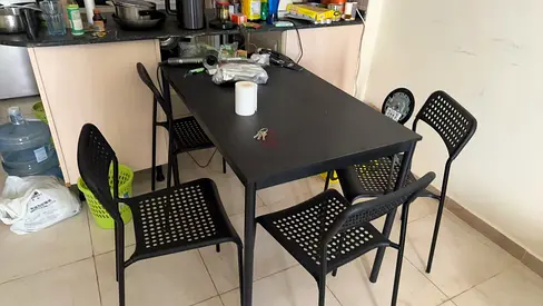 IKEA Dining Table + 4 Chairs (ADDE) – Good Condition