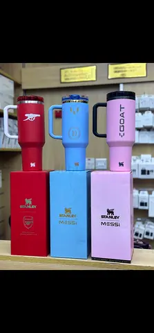 Set of 3 Stanley x Messi Insulated Travel Mugs (Red, Blue, Pink)