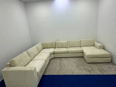 Brand new beige color home centre Ushape sofa