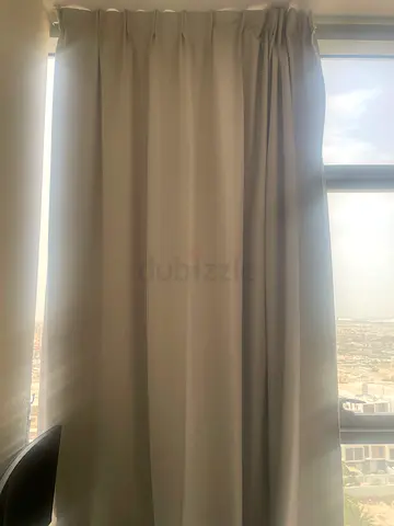 Light grey curtain fabric / ready-made panel - excellent condition