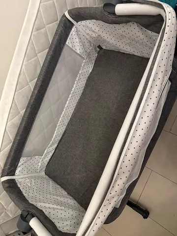 Bedside Bassinet / Cradle in Grey - Good Condition