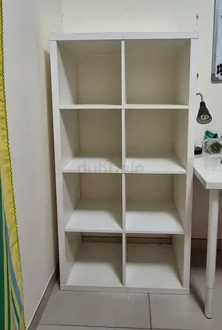 Ikea White 8-Cube Storage Shelf / Bookcase — Good Condition