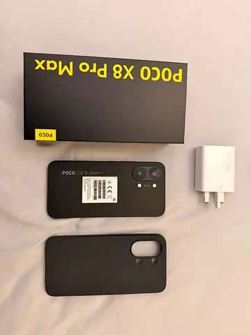 POCO X8 Pro Max (Black) with Box, Charger and Case - Just Box Open