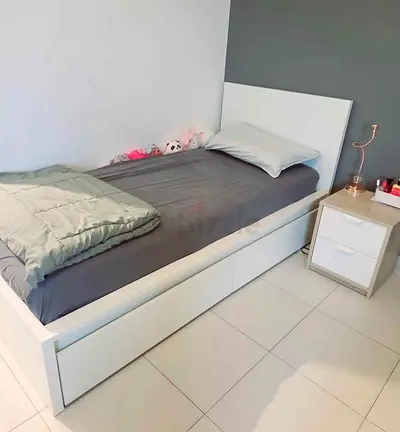 Ikea single bed with mattress underneath 2 storage drawers available in perfect