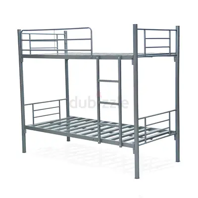 Metal Bunk Bed Frame - Twin over Twin, Grey