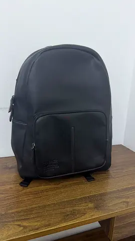 TED BAKER Black minimal leather-look backpack - NEW