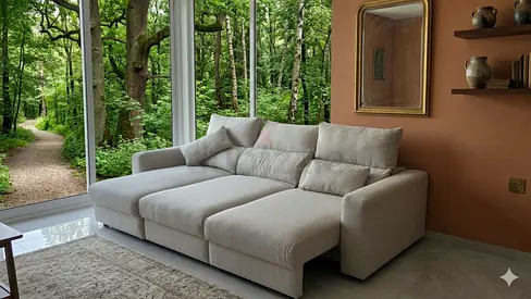 Ikea eskilstuna L shape sofa under storage