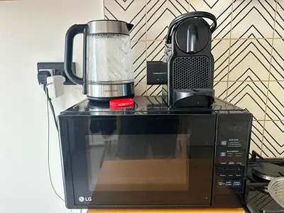 Microwave with Electric Kettle and Nespresso Machine - Bundle