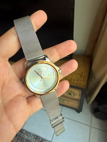 Esprit Silver mesh strap womens wristwatch with gold-tone bezel