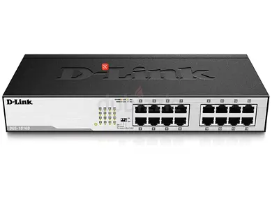 D-Link DGS-1016D 16-Port Green Ethernet Copper Gigabit Switch, Fanless, Plug and Play