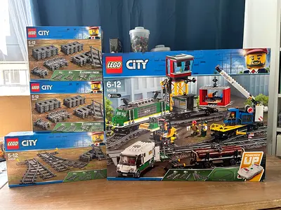 LEGO Cargo Train Set with Extra Tracks