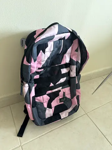 Pink, Black  Grey Patterned Backpack - Good Condition Jack Wolfskin