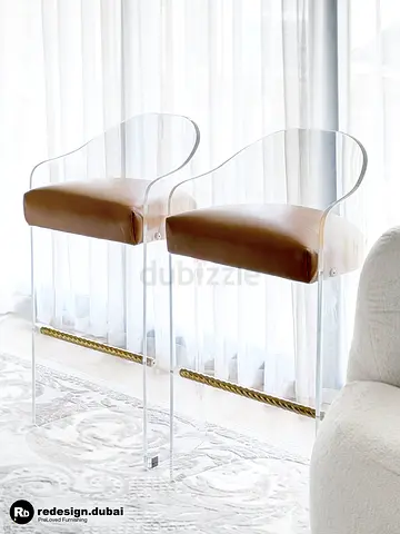 MARINA HOME PLEXIGLASS BAR STOOL SET or high chair or accent chair or counter chair in acrylic