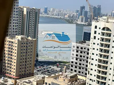 الشارقه الخان غرفه وصاله و 2 حمام ومطبخ فرش سوبر لوكس الشقه مجدده اطلاله على بحيره خالد وكورنيش الخان