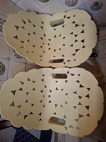 Pair of Vintage Plastic Patio Chairs with Cutout Design