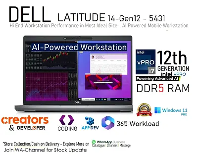 Challenge Price ⚡ 12thGen Core i7 - DDR5 Extreme - Professional -Dell 5431 , xps , zbook precision