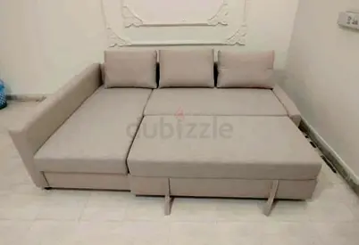IKEA L Shape Sofa cum bed with big storage and you can fix the storage left or right anyside you wan